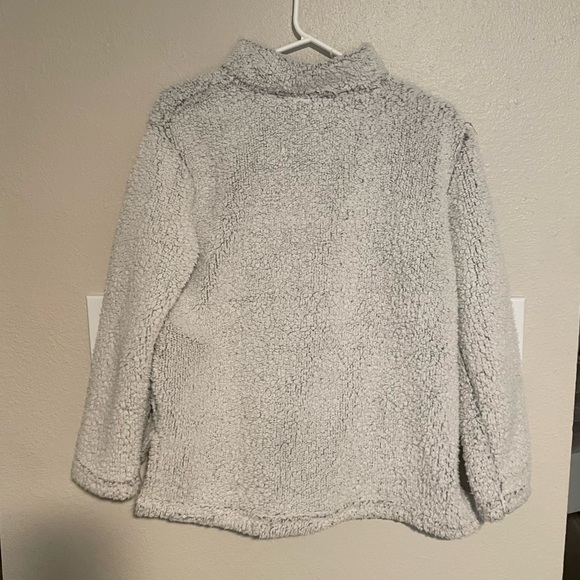 LEVEL EIGHT Fluffy Grey Quarter Zip Sweater - Picture 2 of 3